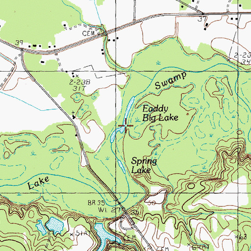 Topographic Map of Eaddy Big Lake, SC