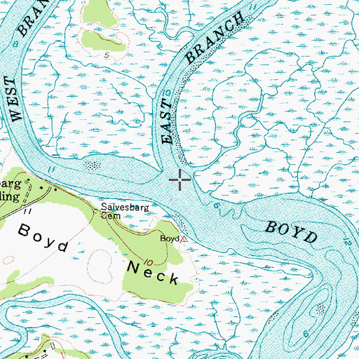 Topographic Map of East Branch Boyd Creek, SC