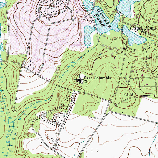 Topographic Map of East Columbia Church, SC