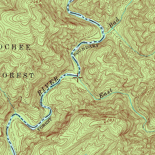 Topographic Map of East Fork Chattooga River, SC