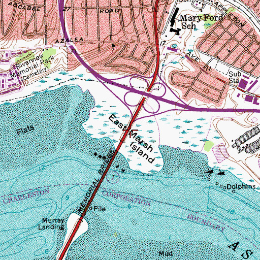 Topographic Map of East Marsh Island, SC