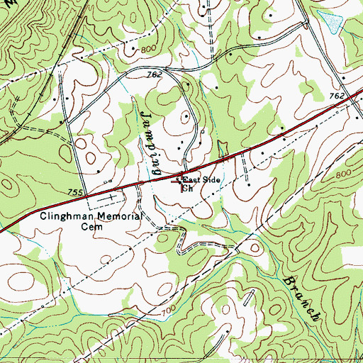 Topographic Map of East Side Church, SC