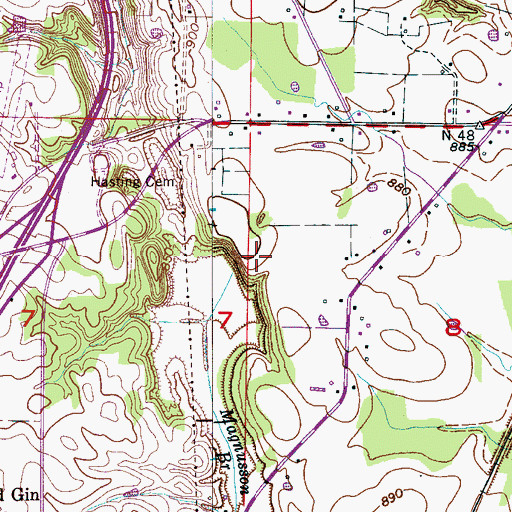 Topographic Map of Magnusson Branch, AL