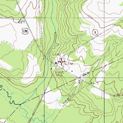 Topographic Map of Ebenezer Methodist Church, SC