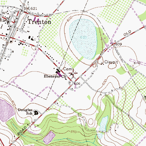 Topographic Map of Ebenezer Church, SC