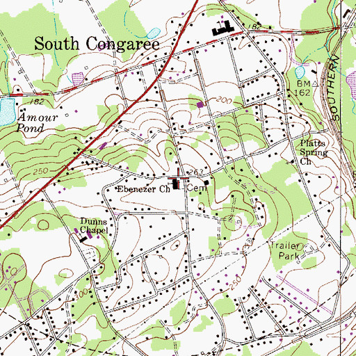 Topographic Map of Ebenezer Church, SC