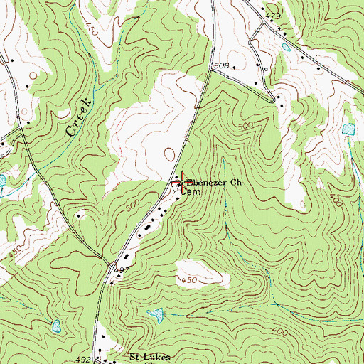 Topographic Map of Ebenezer Church, SC