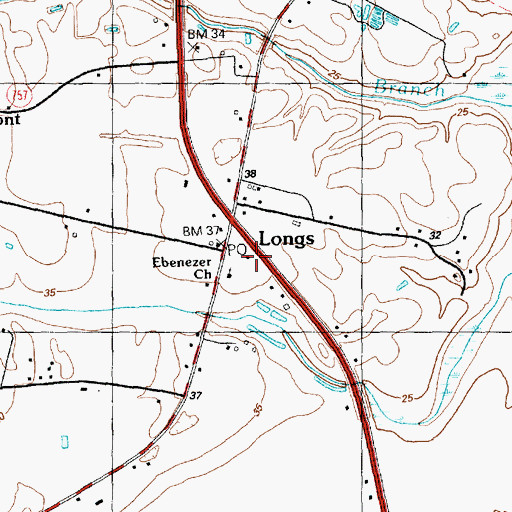 Topographic Map of Ebenezer School, SC