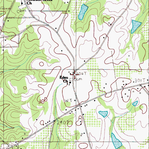 Topographic Map of Eden Church, SC