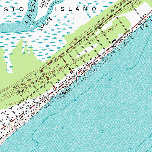 Topographic Map of Edisto Beach, SC