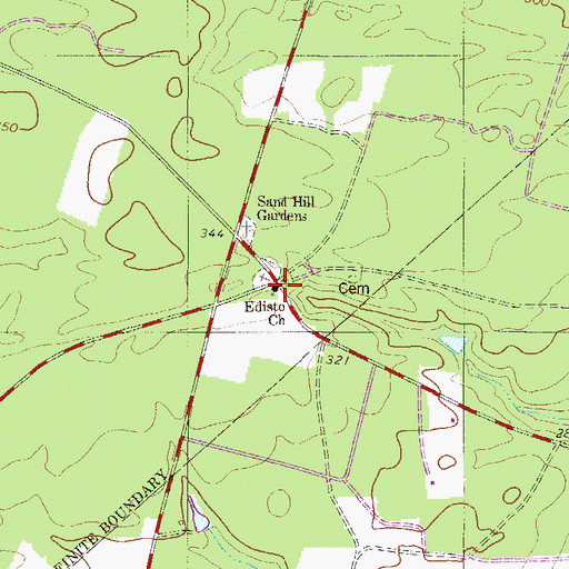 Topographic Map of Edisto Church, SC