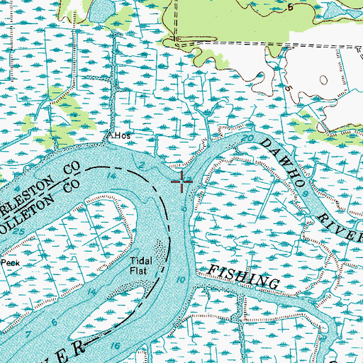 Topographic Map of Edisto River, SC