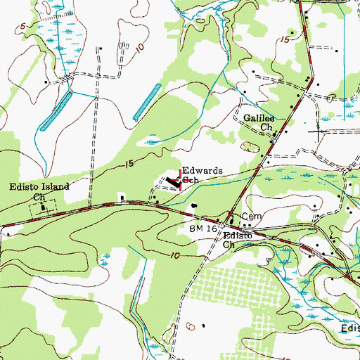 Topographic Map of Jane Edwards Elementary School, SC