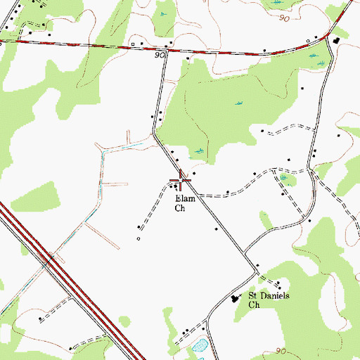 Topographic Map of Elam Church, SC