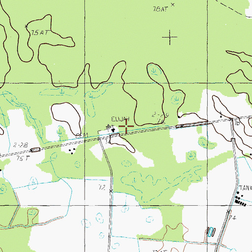 Topographic Map of Elijah Church, SC