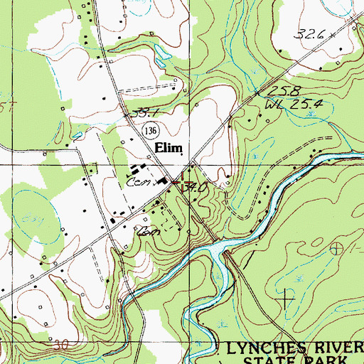 Topographic Map of Elim, SC