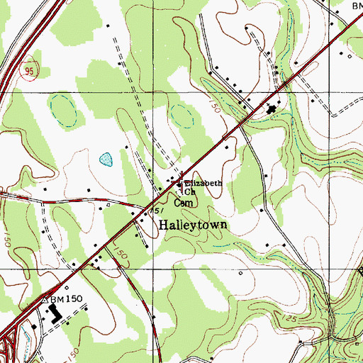 Topographic Map of Elizabeth Church, SC
