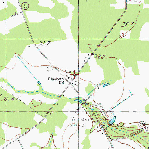 Topographic Map of Elizabeth School, SC