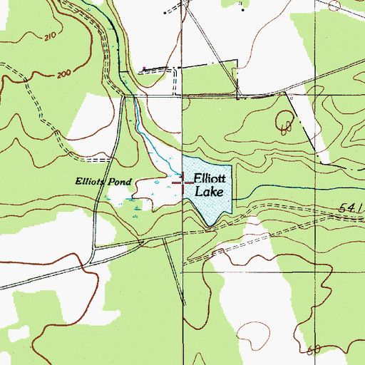 Topographic Map of Elliott Lake, SC