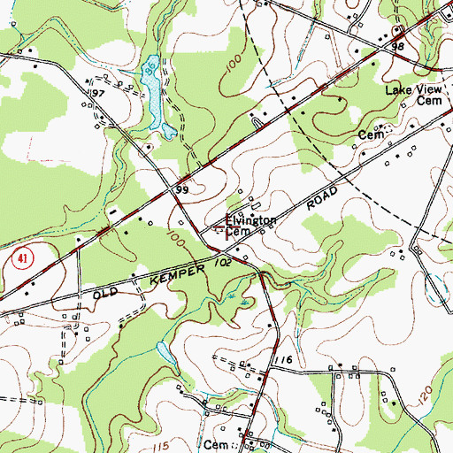 Topographic Map of Elvington Cemetery, SC