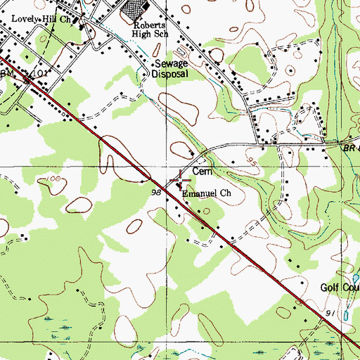 Topographic Map of New Hope Baptist Church, SC