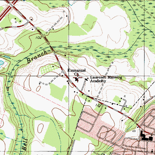 Topographic Map of Emmanuel Church, SC