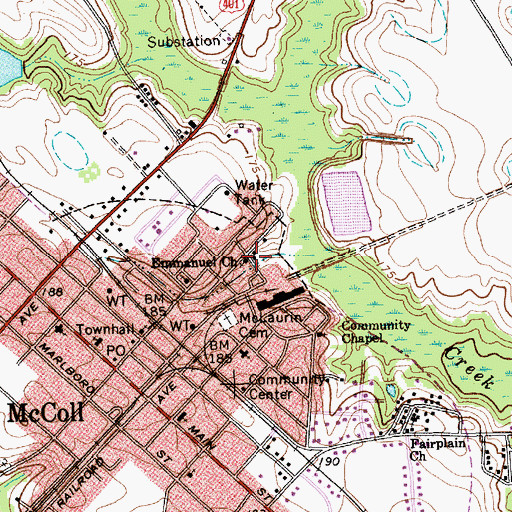 Topographic Map of Emmanuel Church, SC