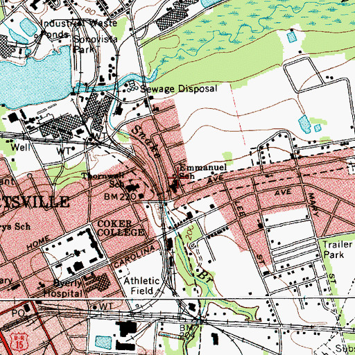 Topographic Map of Emmanuel School, SC