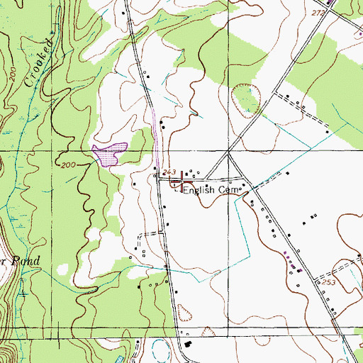 Topographic Map of English Cemetery, SC