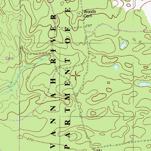 Topographic Map of Ernest Rand Memorial State Forest, SC