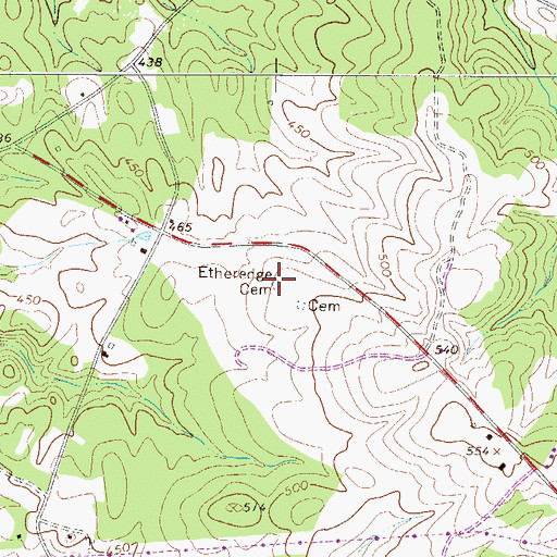 Topographic Map of Etheredge Cemetery, SC