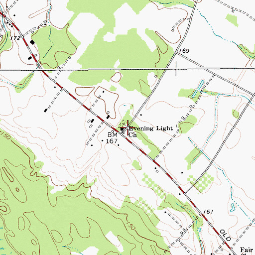 Topographic Map of Evening Light Church, SC
