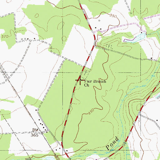 Topographic Map of Fair Branch Church, SC