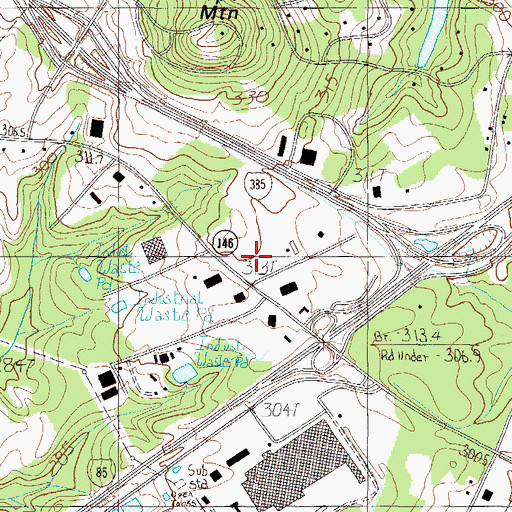 Topographic Map of Fair Forest Church, SC