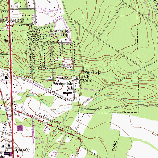 Topographic Map of Fairfield Church, SC