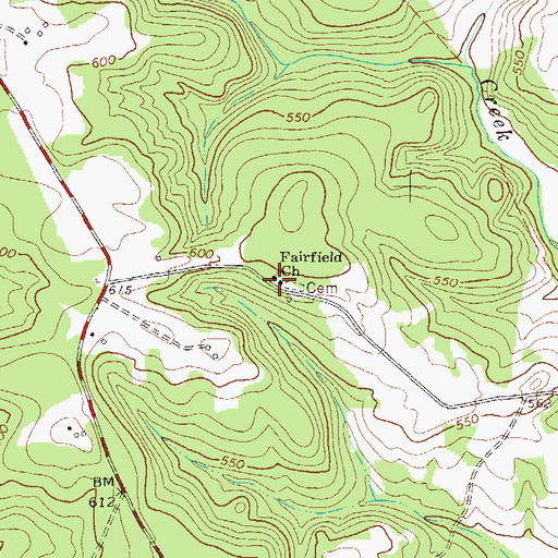 Topographic Map of Fairfield Church, SC