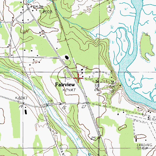 Topographic Map of Fairview, SC