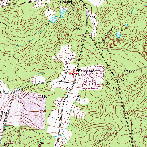 Topographic Map of Fairview Church, SC