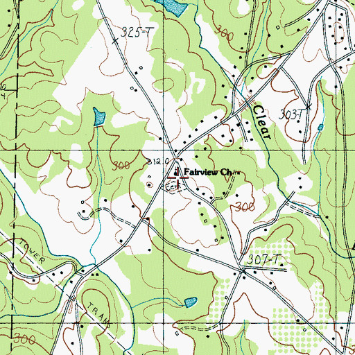 Topographic Map of Fairview Church, SC