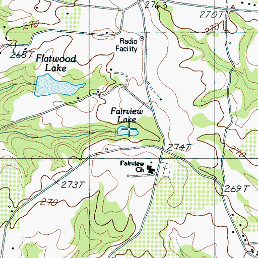 Topographic Map of Fairview Lake, SC