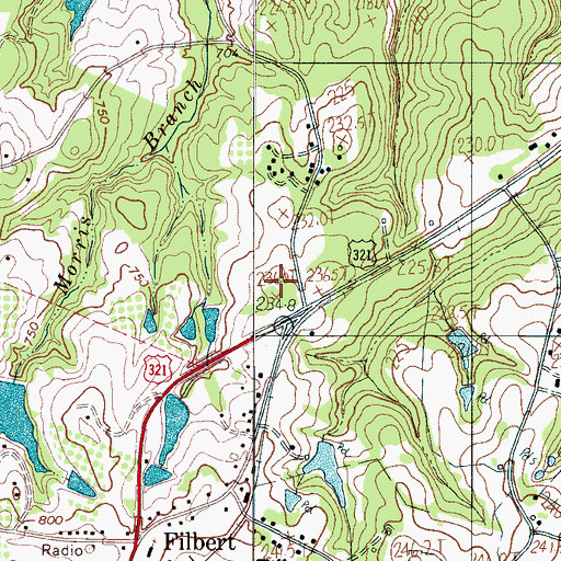 Topographic Map of Fairview School, SC