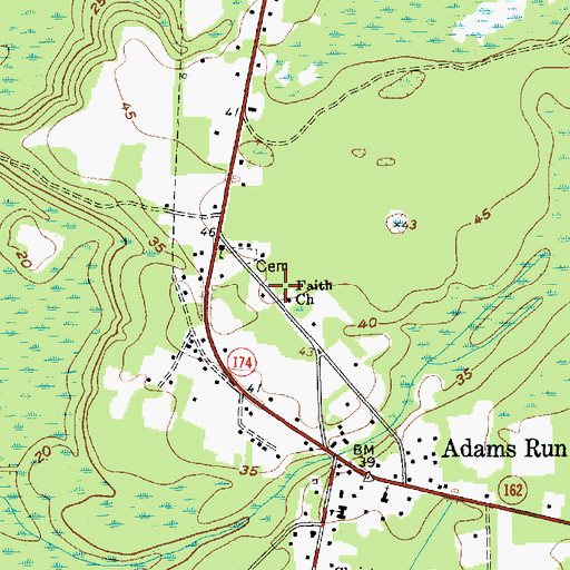 Topographic Map of Faith Church, SC
