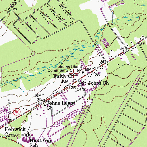 Topographic Map of Faith Church, SC