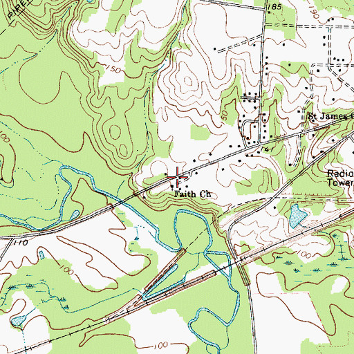 Topographic Map of Faith Church, SC