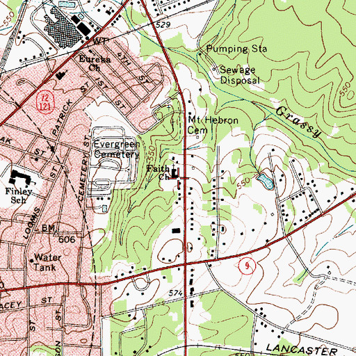 Topographic Map of Faith Church, SC
