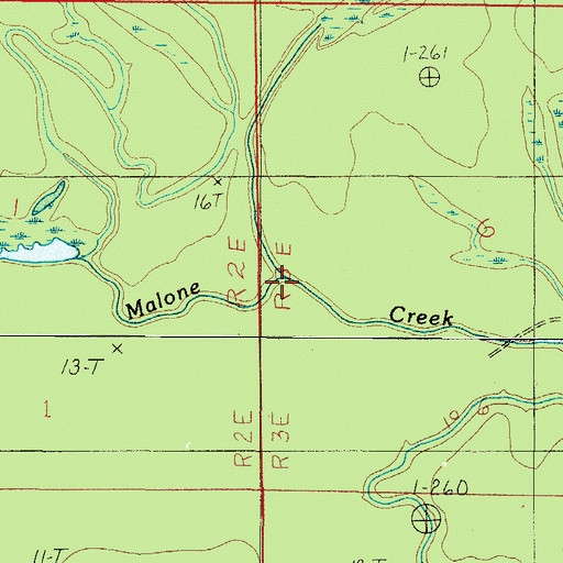 Topographic Map of Malone Creek, AL