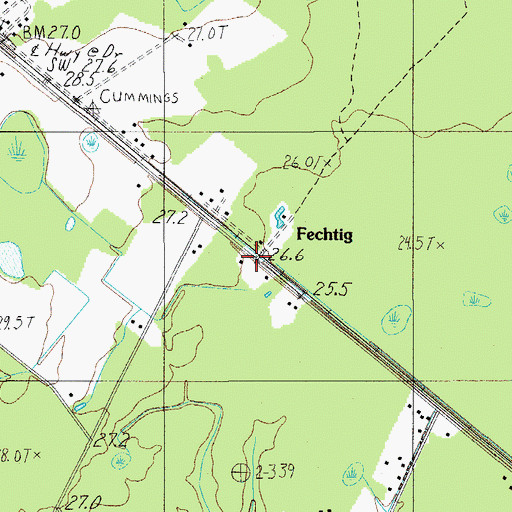 Topographic Map of Fechtig, SC