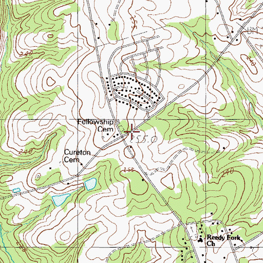 Topographic Map of Fellowship Cemetery, SC