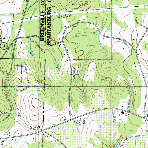Topographic Map of Fellowship Church, SC
