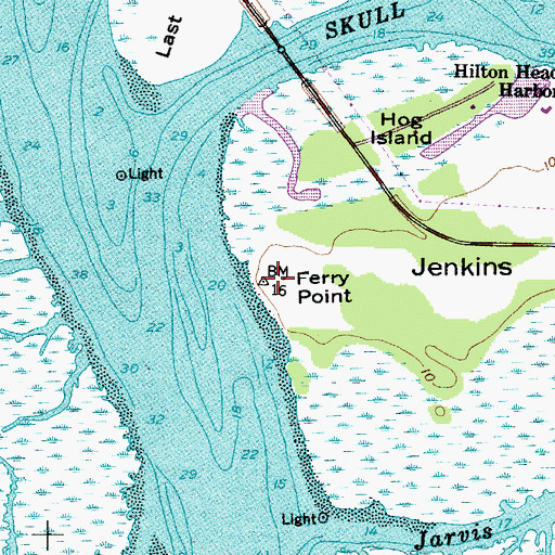 Topographic Map of Ferry Point, SC